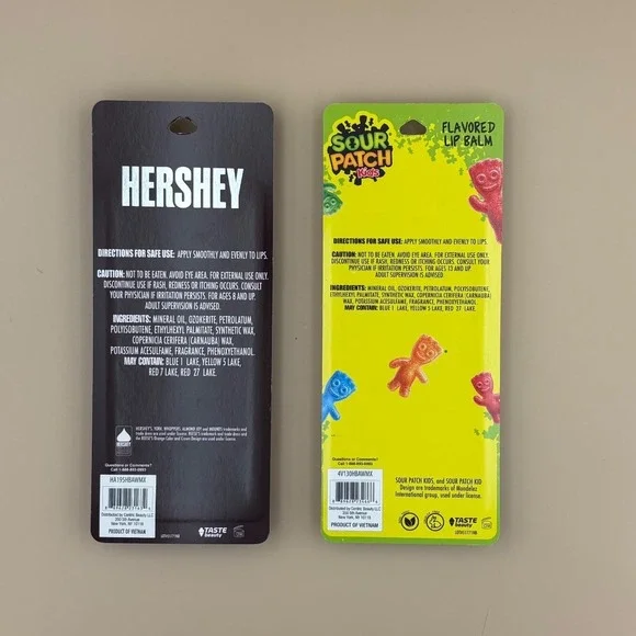 Hershey Flavored Lip Balm Set 8 Piece Sour Patch Kids Lip Balm Set - Picture 2 of 2
